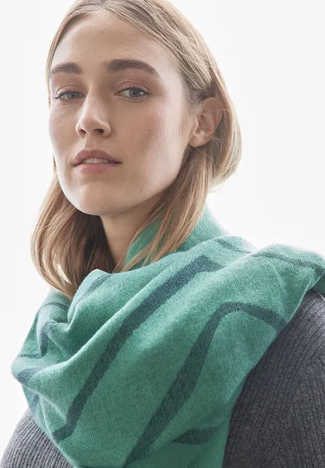 Langer Jaquard-Schal sunlit green