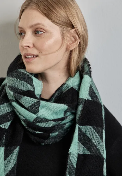 Hahnentritt Schal sunlit green