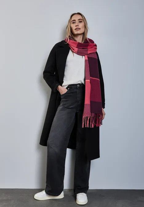 Softer Madras Schal power berry
