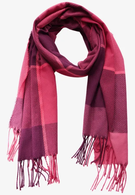 Softer Madras Schal power berry