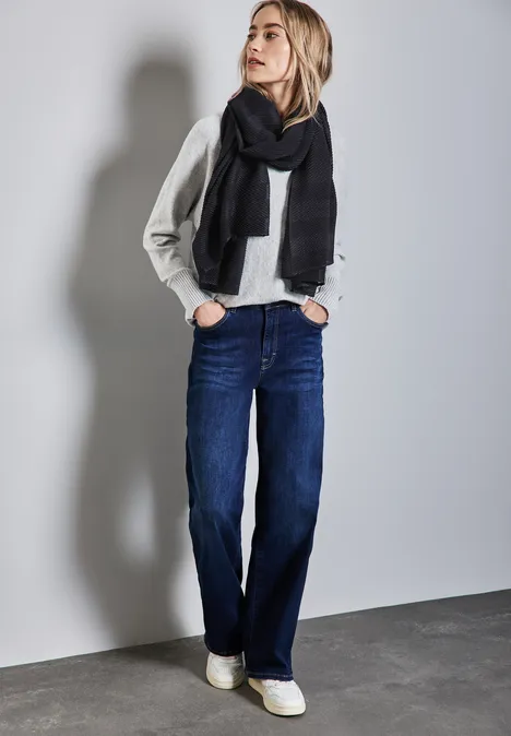 Gestreifter Plissée-Schal deep tint blue Gestreifter Plissée-Schal deep tint blue