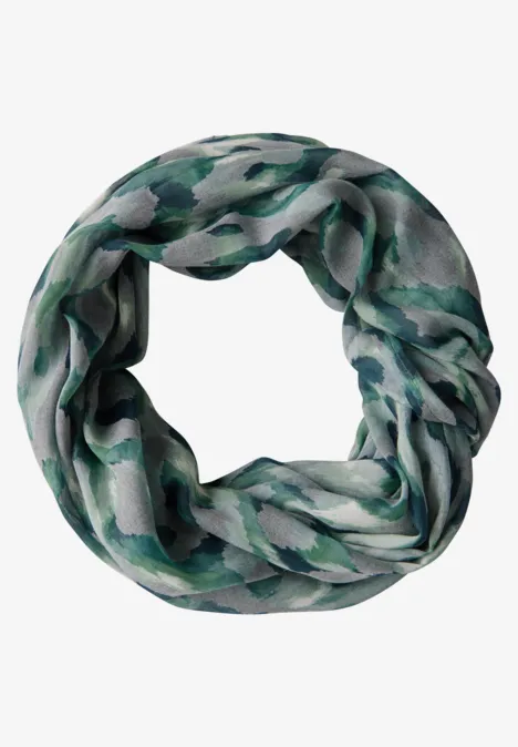 Gemusterter Loop Schal hunter green