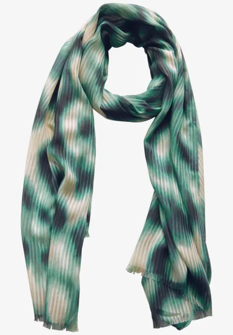 Strukturschal mit Print tendril green