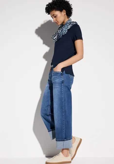 Sjaal met lusjespatroon gloomy blue