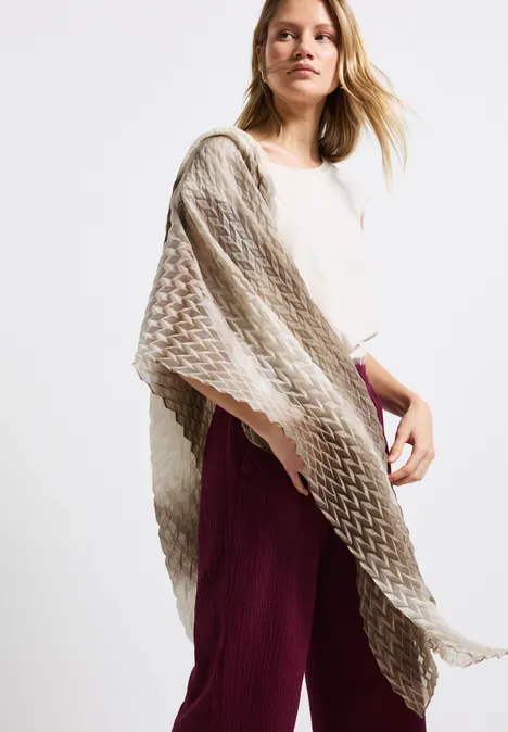 Gemusterter Schal coastal beige