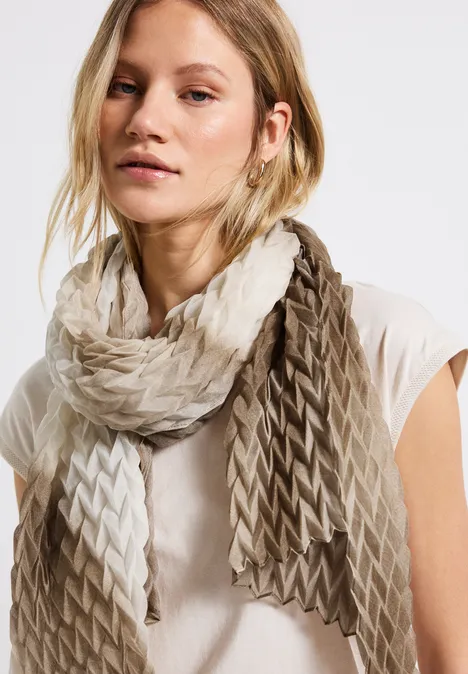 Gemusterter Schal coastal beige