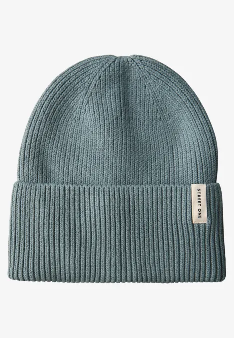 Ribgebreide muts sterling blue