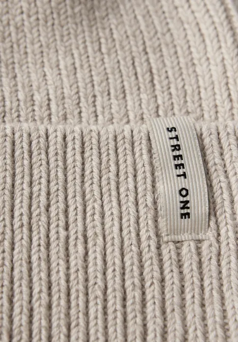 Rippstrick Beanie oak beige melange