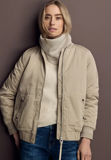 Écharpe loop en tricot côtelé oak beige melange