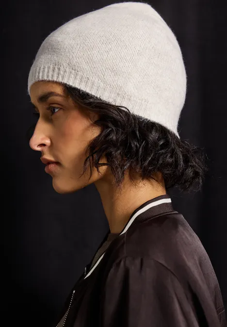 Feinstrick Beanie oak beige melange