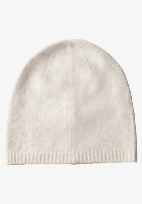 Fijn gebreide muts oak beige melange