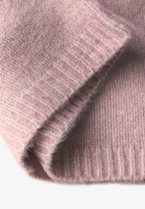 Feinstrick Beanie rosewood pink melange