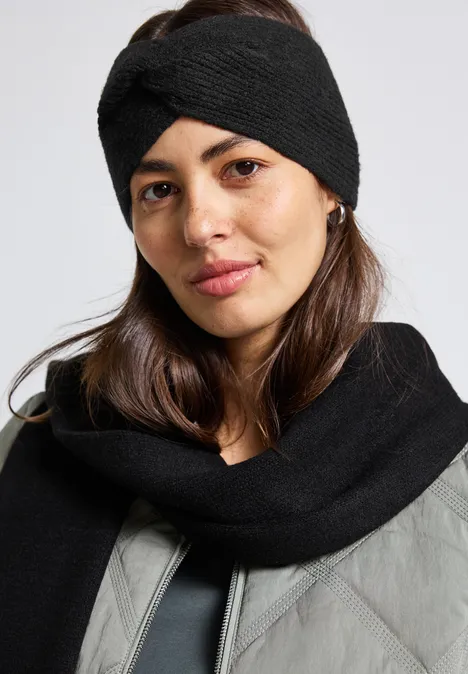 Feinstrick Stirnband Black