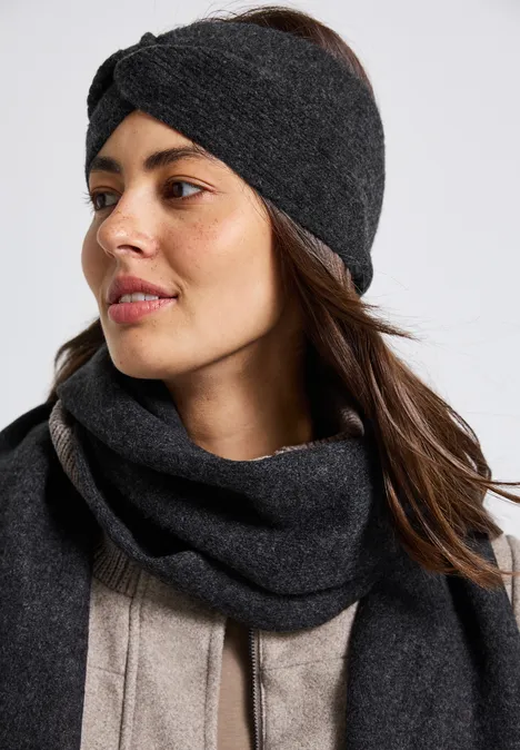 Feinstrick Stirnband anthracite melange