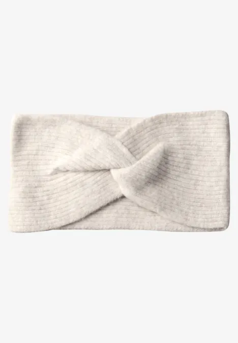 Fijn gebreide hoofdband oak beige melange