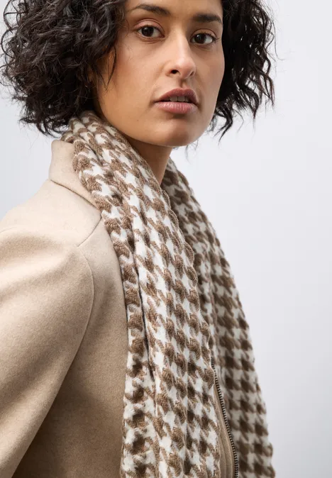 Houndstooth écharpe structurée rocky brown