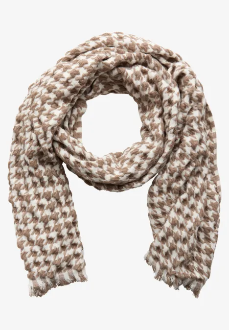 Houndstooth écharpe structurée rocky brown