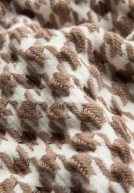 Houndstooth écharpe structurée rocky brown