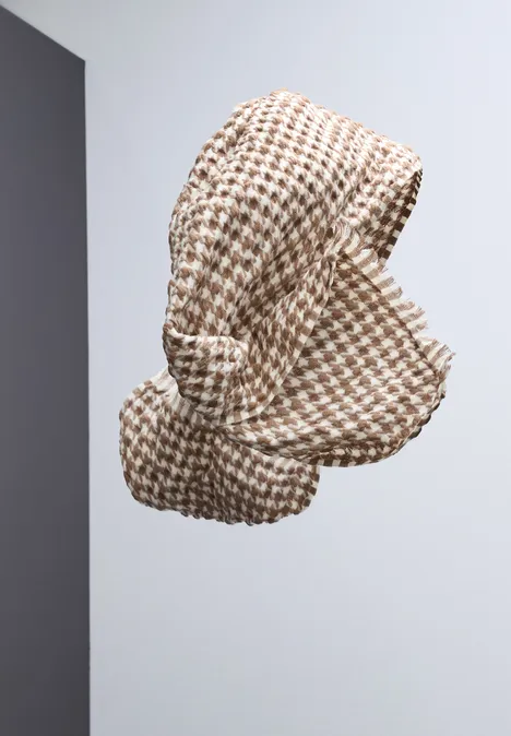 Houndstooth écharpe structurée rocky brown