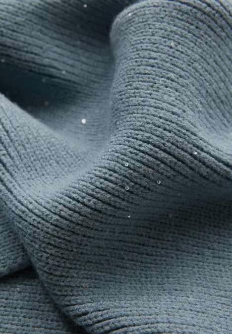 Loop Schal mit Pailletten sterling blue mel.