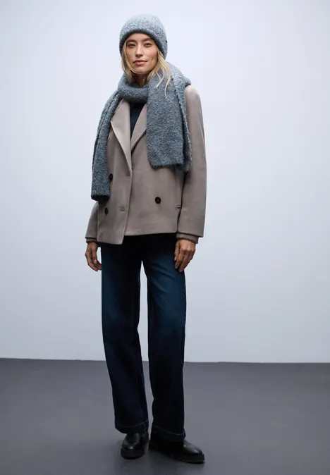 Bouclé Beanie Slate Blue Mel. Bouclé Beanie Slate Blue Mel.