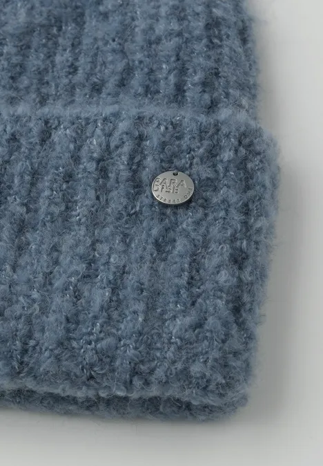 Bouclé Beanie Slate Blue Mel. Bouclé Beanie Slate Blue Mel.