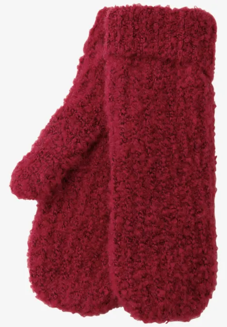 Bouclé Fäustlinge carpet red