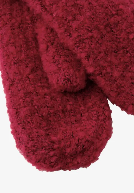 Bouclé Fäustlinge carpet red