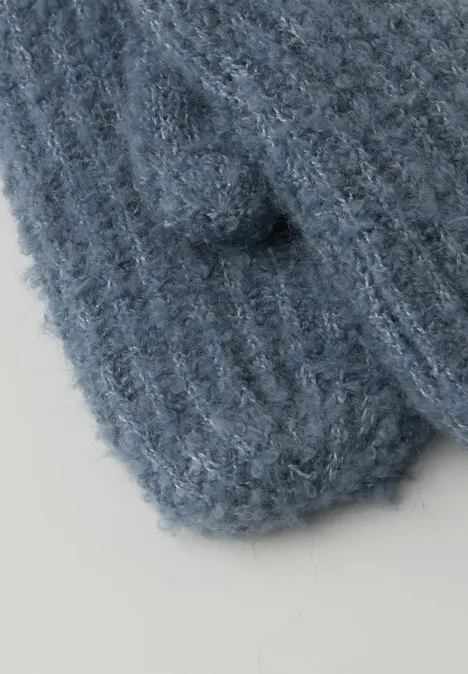 Bouclé Fäustlinge Slate Blue Mel.