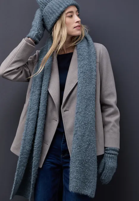 Bouclé Fäustlinge Slate Blue Mel.