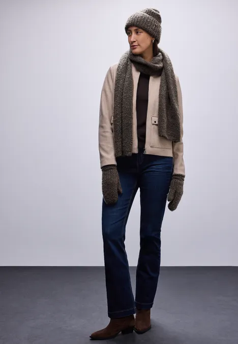 Bouclé Fäustlinge nomad brown