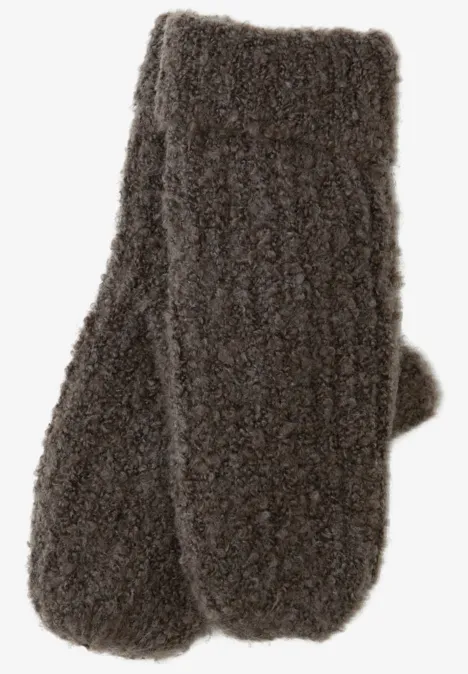 Bouclé Fäustlinge nomad brown
