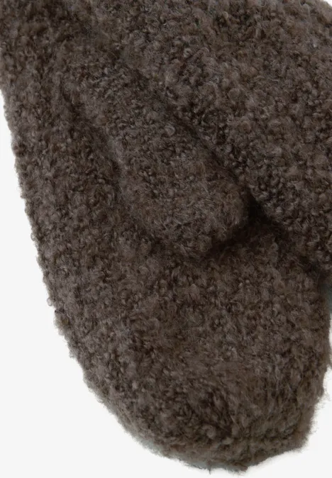Bouclé Fäustlinge nomad brown