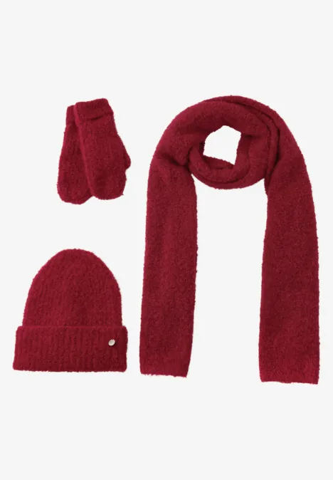 Bouclé Schal carpet red