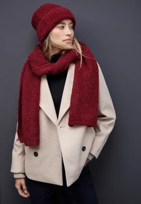 Bouclé Schal carpet red