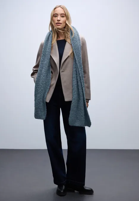 Bouclé Schal Slate Blue Mel.