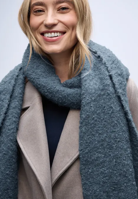 Bouclé Schal Slate Blue Mel.