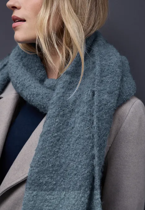 Bouclé Schal Slate Blue Mel.