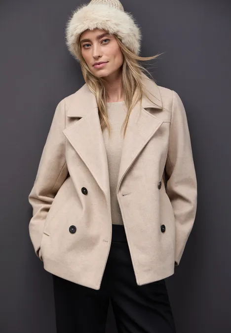 Beanie mit Fake Fur Soft Sand Mel.