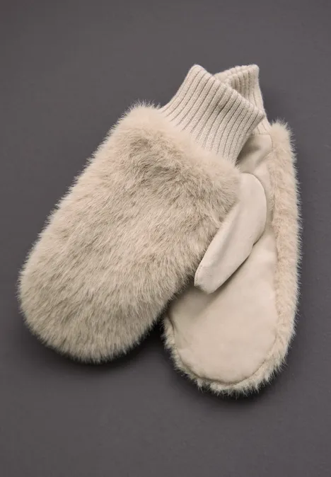 Velours Fäustlinge pastel sand Velours Fäustlinge pastel sand