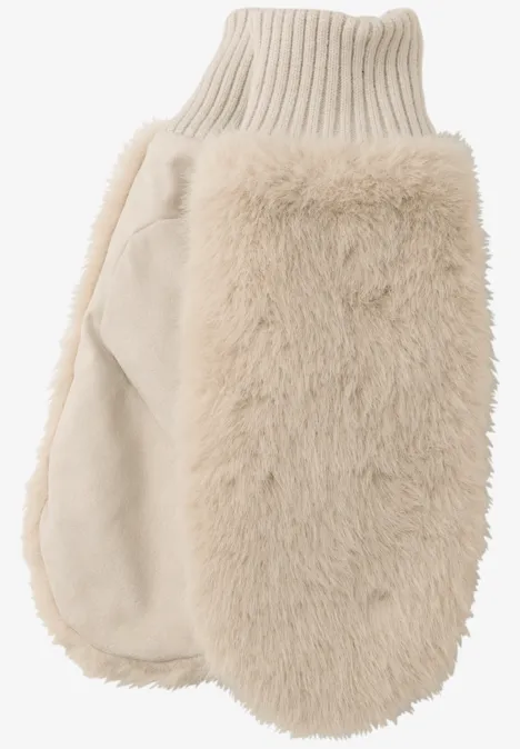 Velours Fäustlinge pastel sand Velours Fäustlinge pastel sand