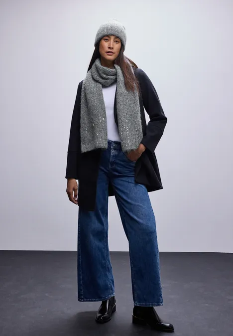 Beanie mit Pailletten anthracite melange Beanie mit Pailletten anthracite melange