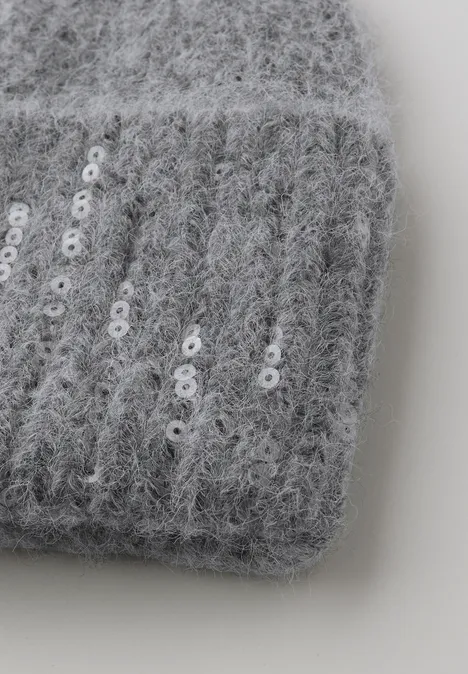 Beanie mit Pailletten anthracite melange Beanie mit Pailletten anthracite melange