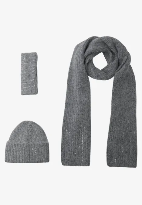 Beanie mit Pailletten anthracite melange Beanie mit Pailletten anthracite melange