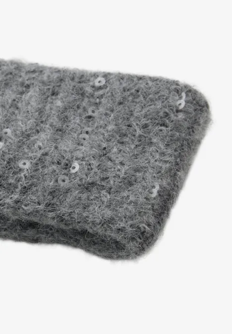 Stirnband mit Pailletten anthracite melange Stirnband mit Pailletten anthracite melange