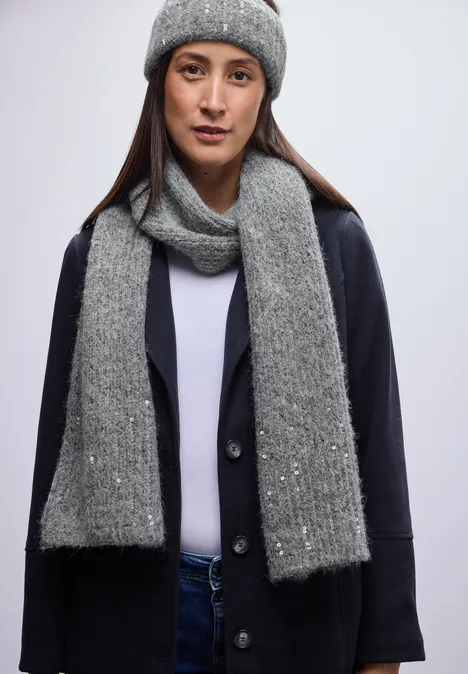 Stirnband mit Pailletten anthracite melange Stirnband mit Pailletten anthracite melange