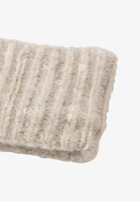 Stirnband mit Pailletten pastel sand Stirnband mit Pailletten pastel sand