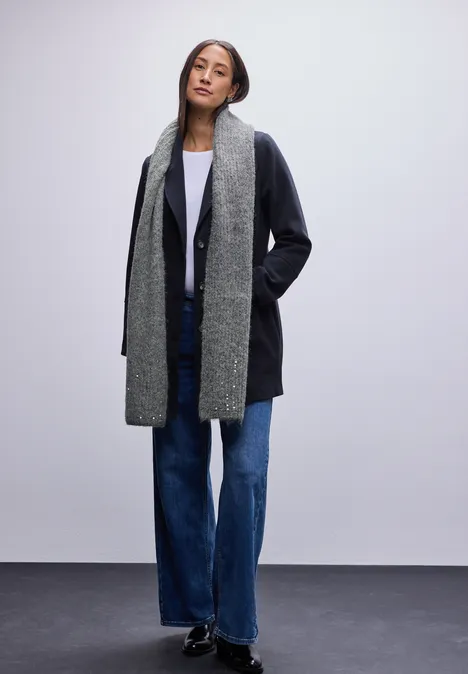 Schal mit Pailletten anthracite melange