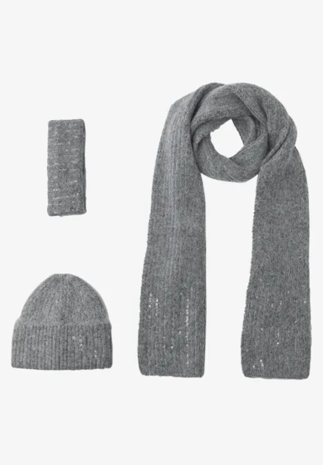 Schal mit Pailletten anthracite melange