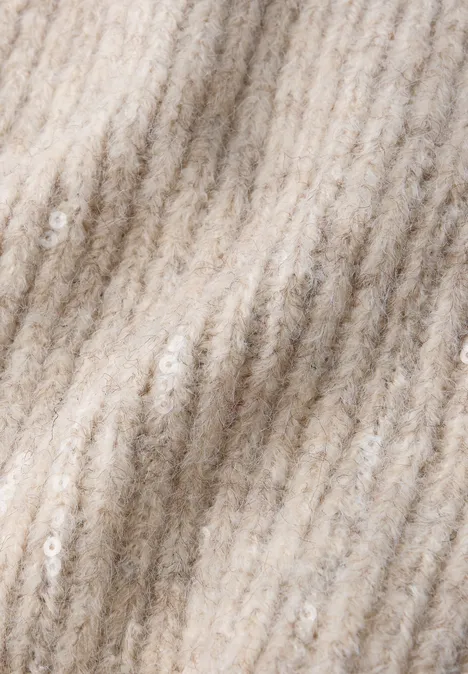 Schal mit Pailletten pastel sand